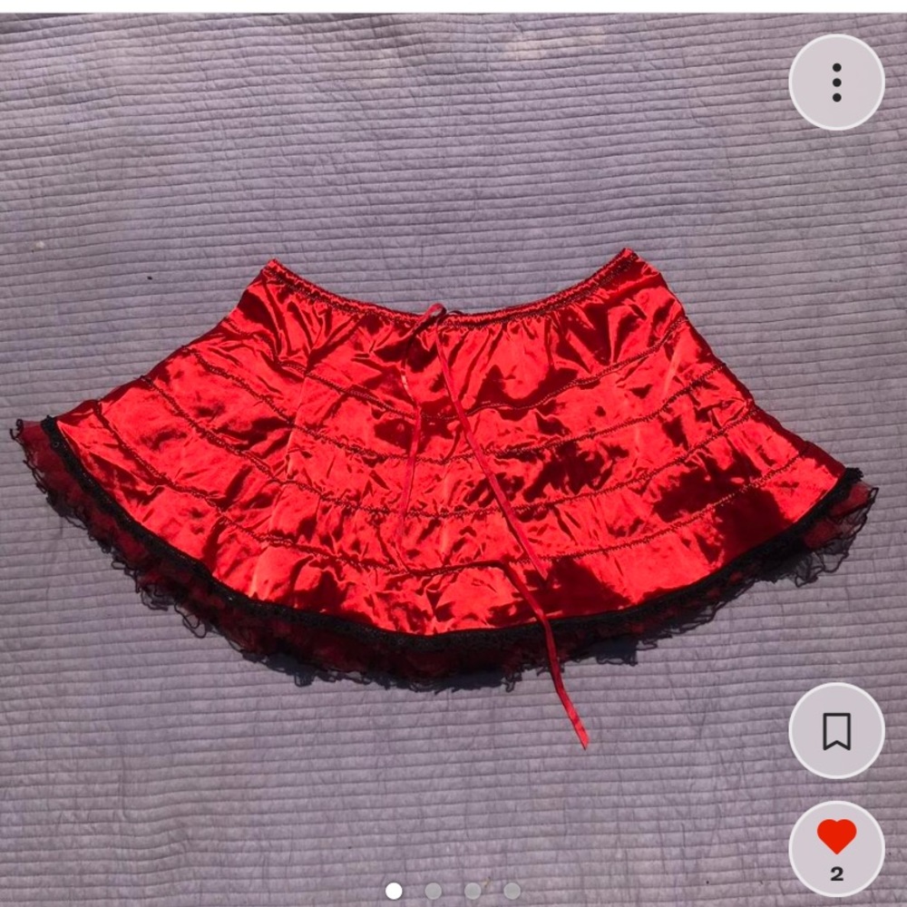 Red mini skirt